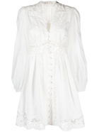 ZIMMERMANN - Plunge Linen Mini Dress