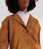 Staud Corrine single-breasted suede jacket