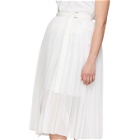 Sacai Off-White Pleated Organza Wrap Skirt
