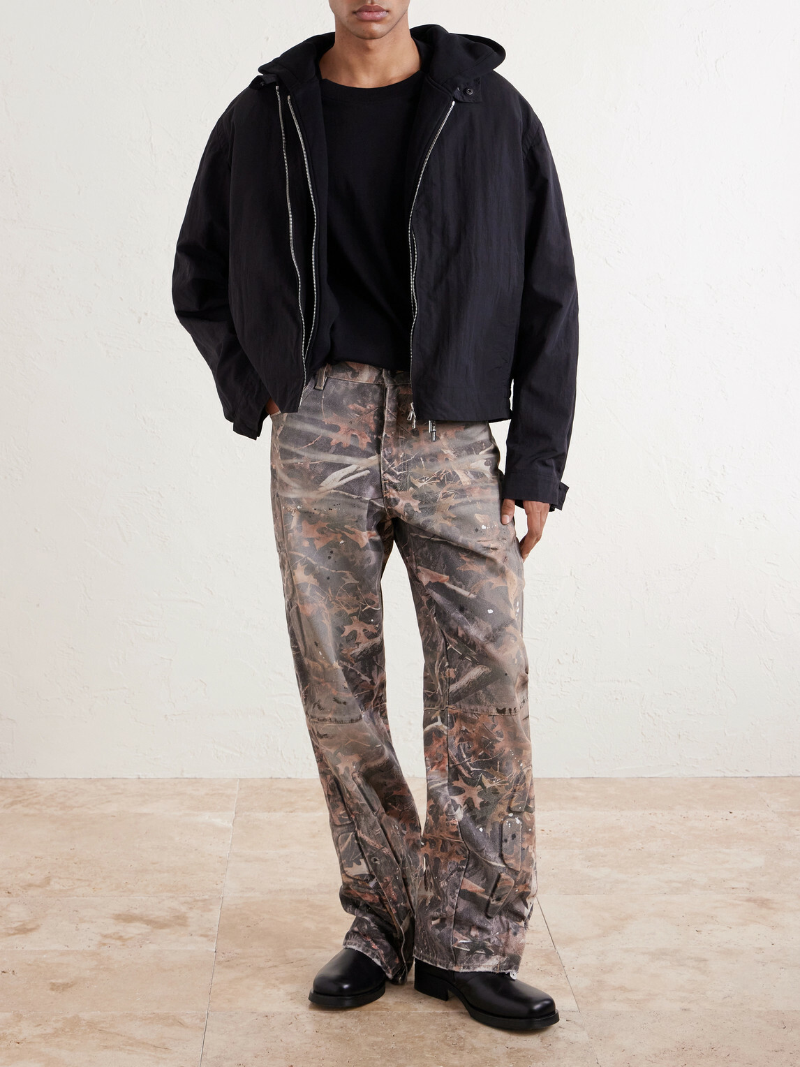Satoshi Nakamoto - Enduro Straight-Leg Padded Camouflage-Print Jeans - Brown