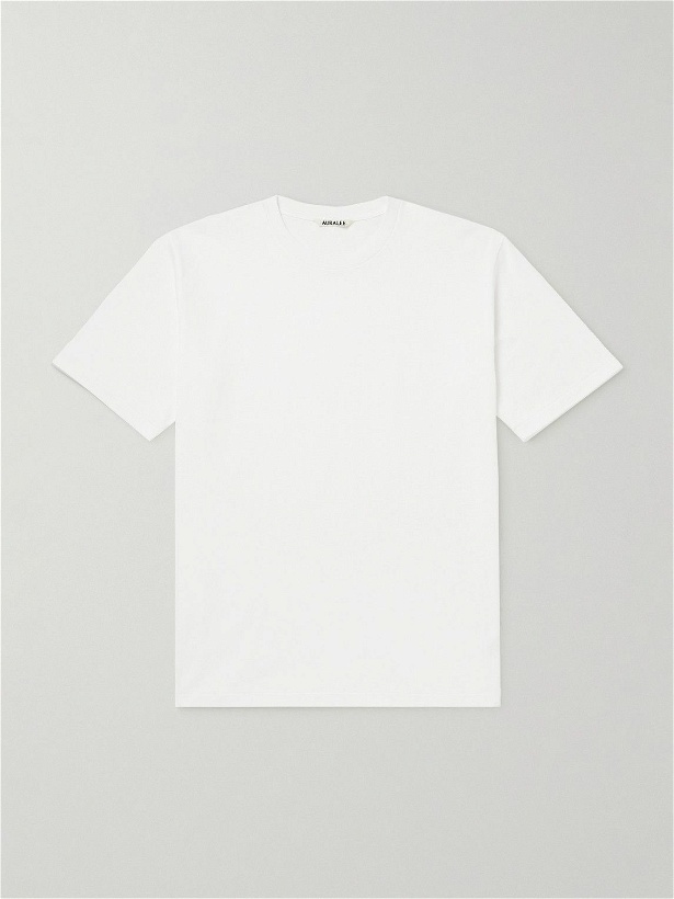 Photo: Auralee - Luster Plaiting Pima Cotton-Jersey T-Shirt - White