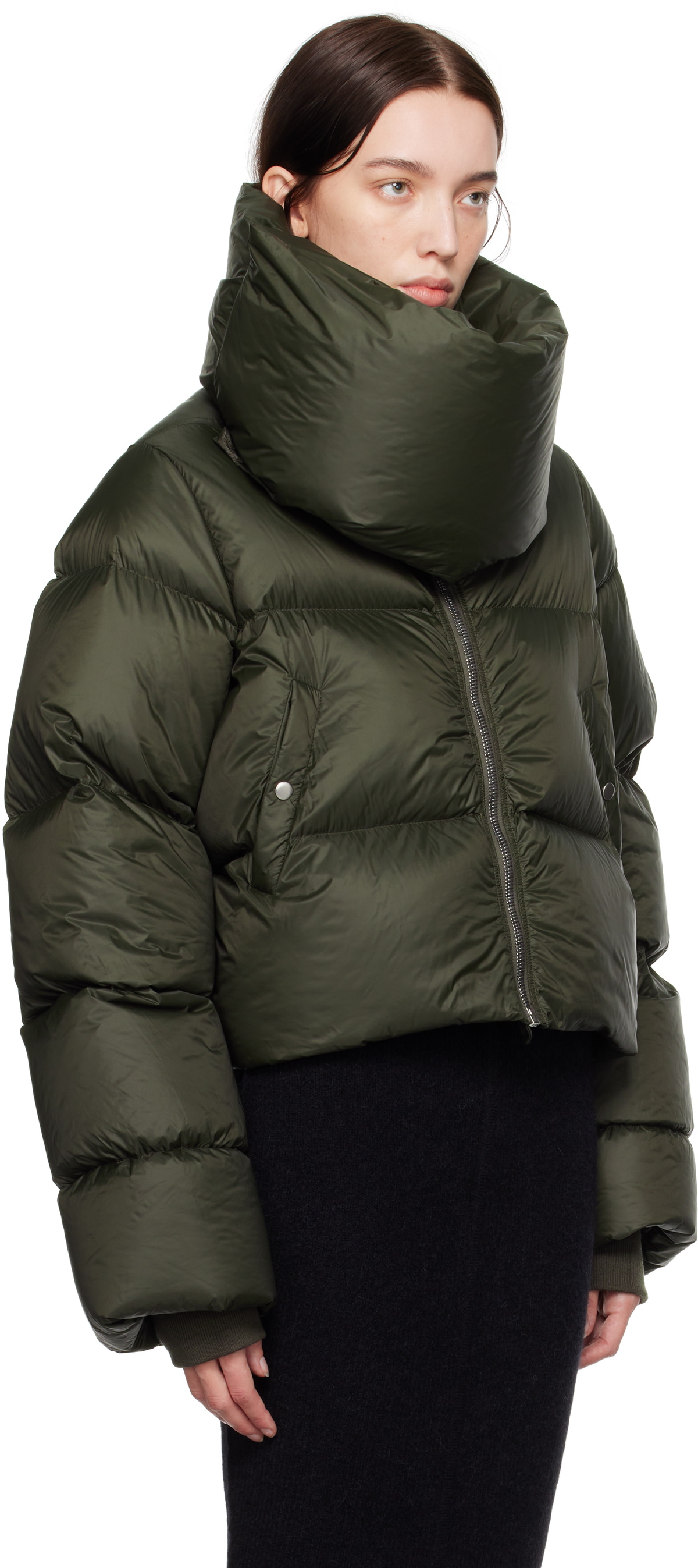 Rick Owens Green Porterville Funnel Neck Down Jacket Rick Owens Rick Owens Green Porterville Funnel Neck Down Jacket Rick Owens
