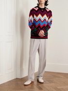 Missoni - Chevron Crochet-Knit Wool and Cotton-Blend Sweater - Black