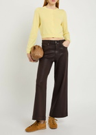 Paige Anessa Coated Wide-leg Jeans Brown