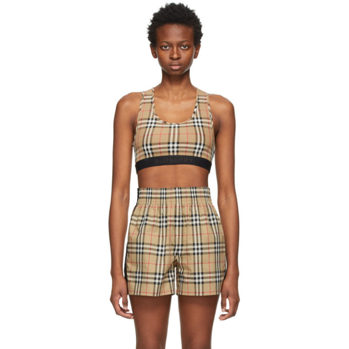 Photo: Burberry Beige Check Dalby Sports Bra