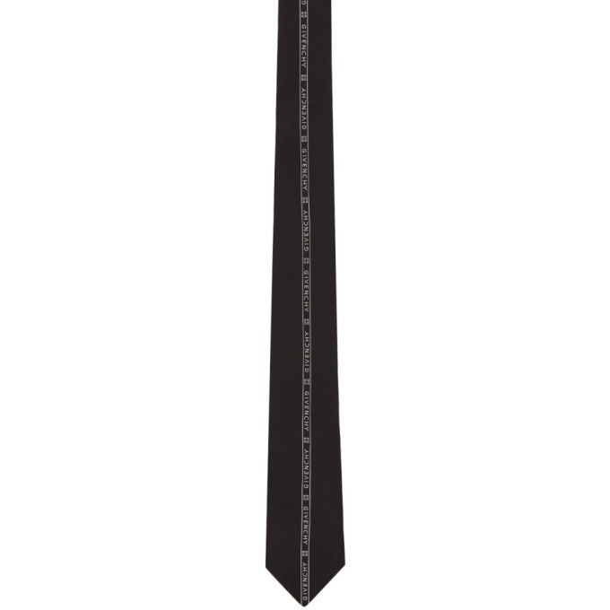 Photo: Givenchy Black and White Vertical Logo Tie
