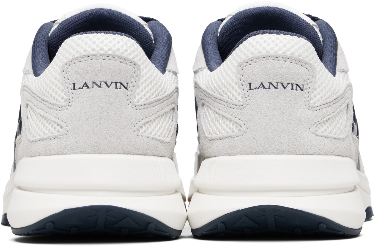 Lanvin White & Navy JLA Mesh Sneakers