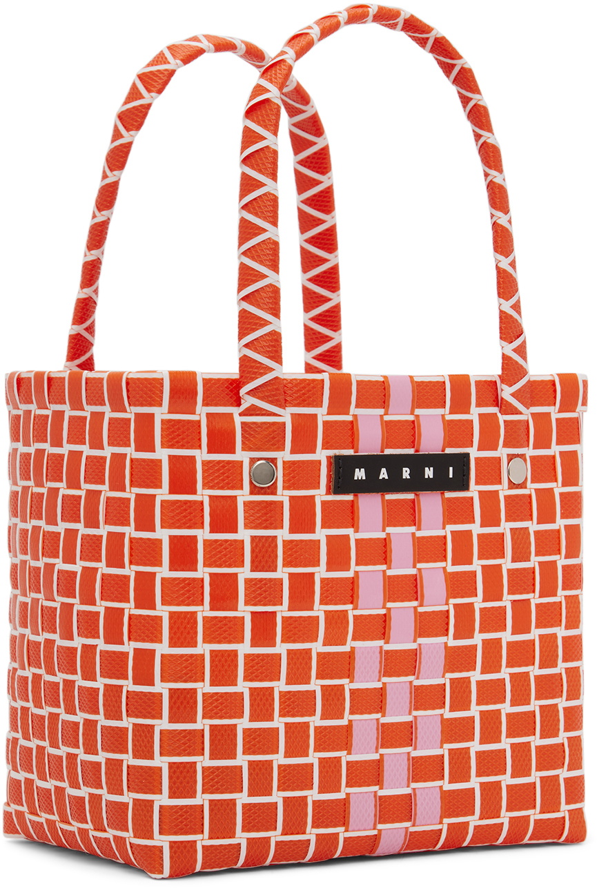 Marni Kids Orange Box Basket Bag