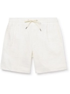 Ralph Lauren Purple label - Straight-Leg Linen Drawstring Shorts - White