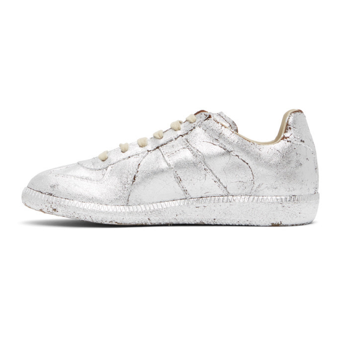 Maison Margiela Silver Painted Replica Sneakers Maison Margiela