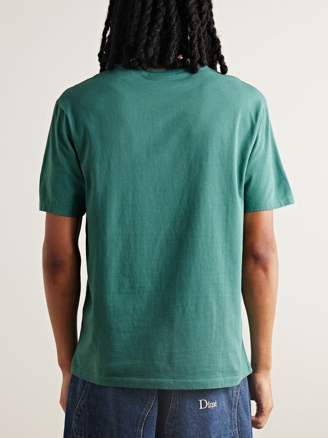 Maison Kitsuné - Logo-Appliquéd Cotton-Jersey T-Shirt - Green Maison ...