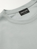 Giorgio Armani - Striped Cotton-Jersey T-Shirt - Gray