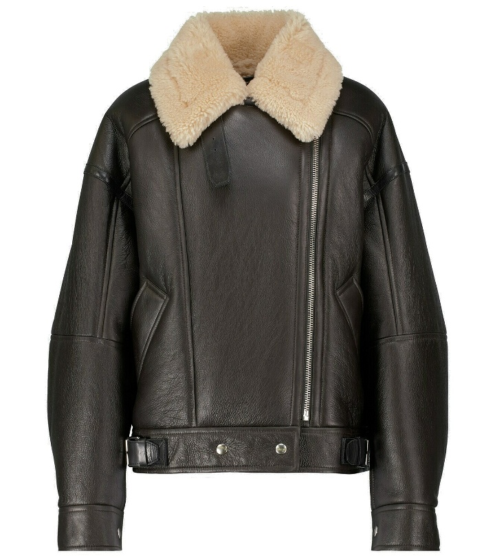 Photo: Acne Studios - Shearling and leather biker jacket
