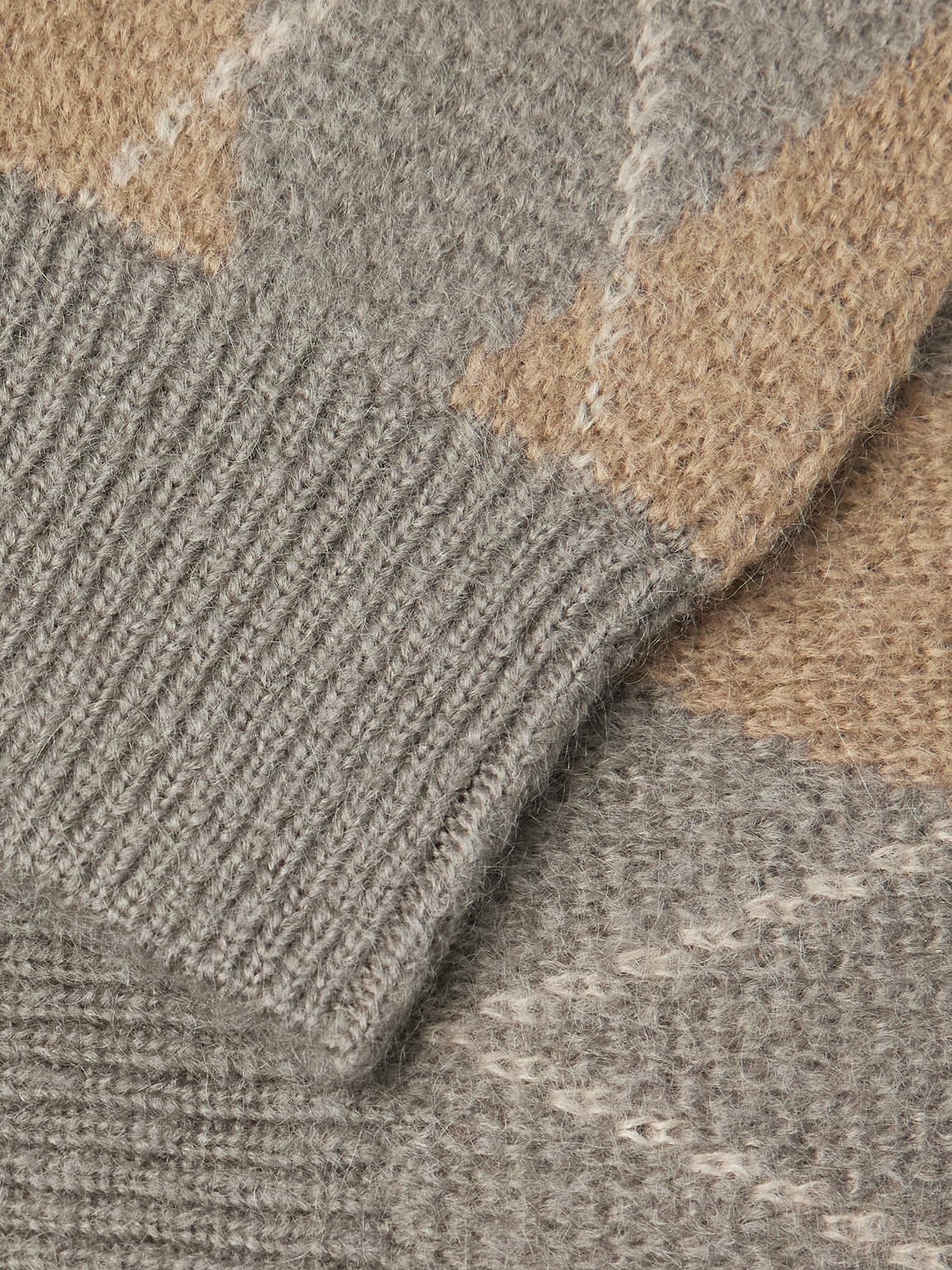 FRAME - Argyle Knitted Sweater - Brown