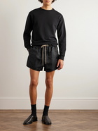 FEAR OF GOD ESSENTIALS - Straight-Leg Logo-Appliquéd Shell Drawstring Shorts - Black