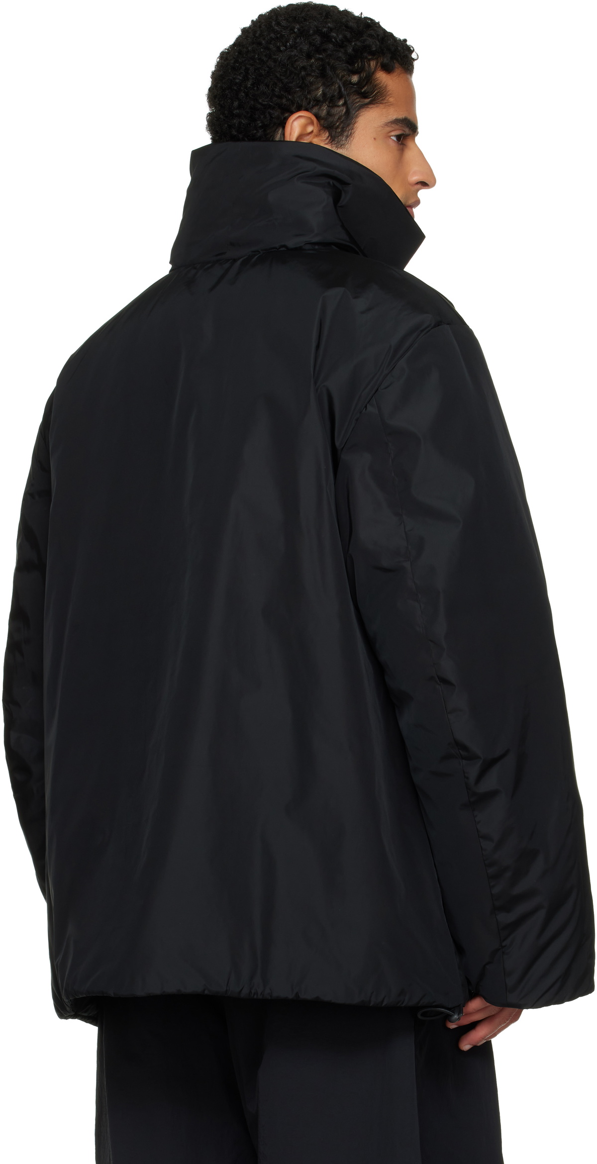ALAINPAUL Black Oversized Padded Minimalist Anorak