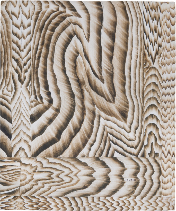 Photo: LEMAIRE Beige & Brown FreelingWaters Edition Silk Square 90 Scarf