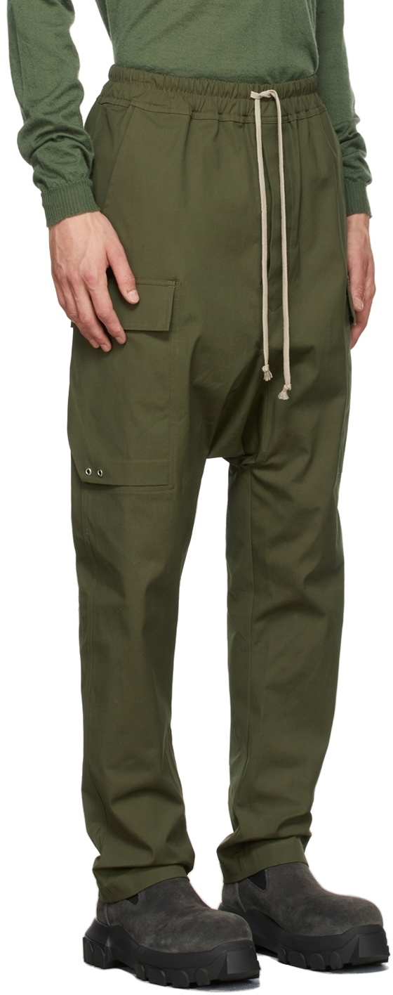 Rick Owens Green Long Cargo Pants