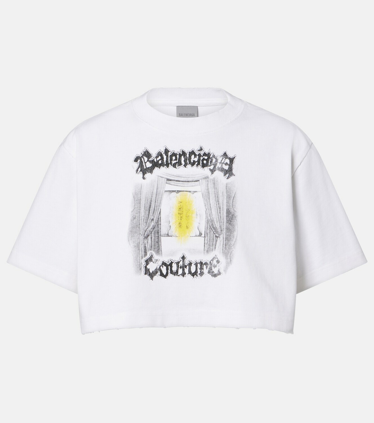 Balenciaga Printed cropped cotton jersey T-shirt
