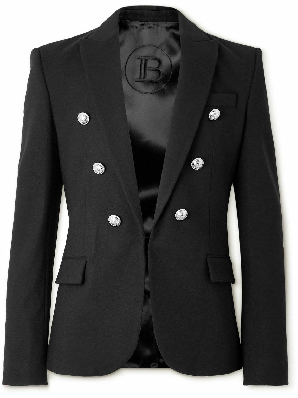 Balmain - Double-Breasted Wool and Cashmere-Blend Blazer - Black Balmain