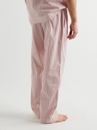 TEKLA - Striped Organic Cotton-Poplin Pyjama Trousers - Red