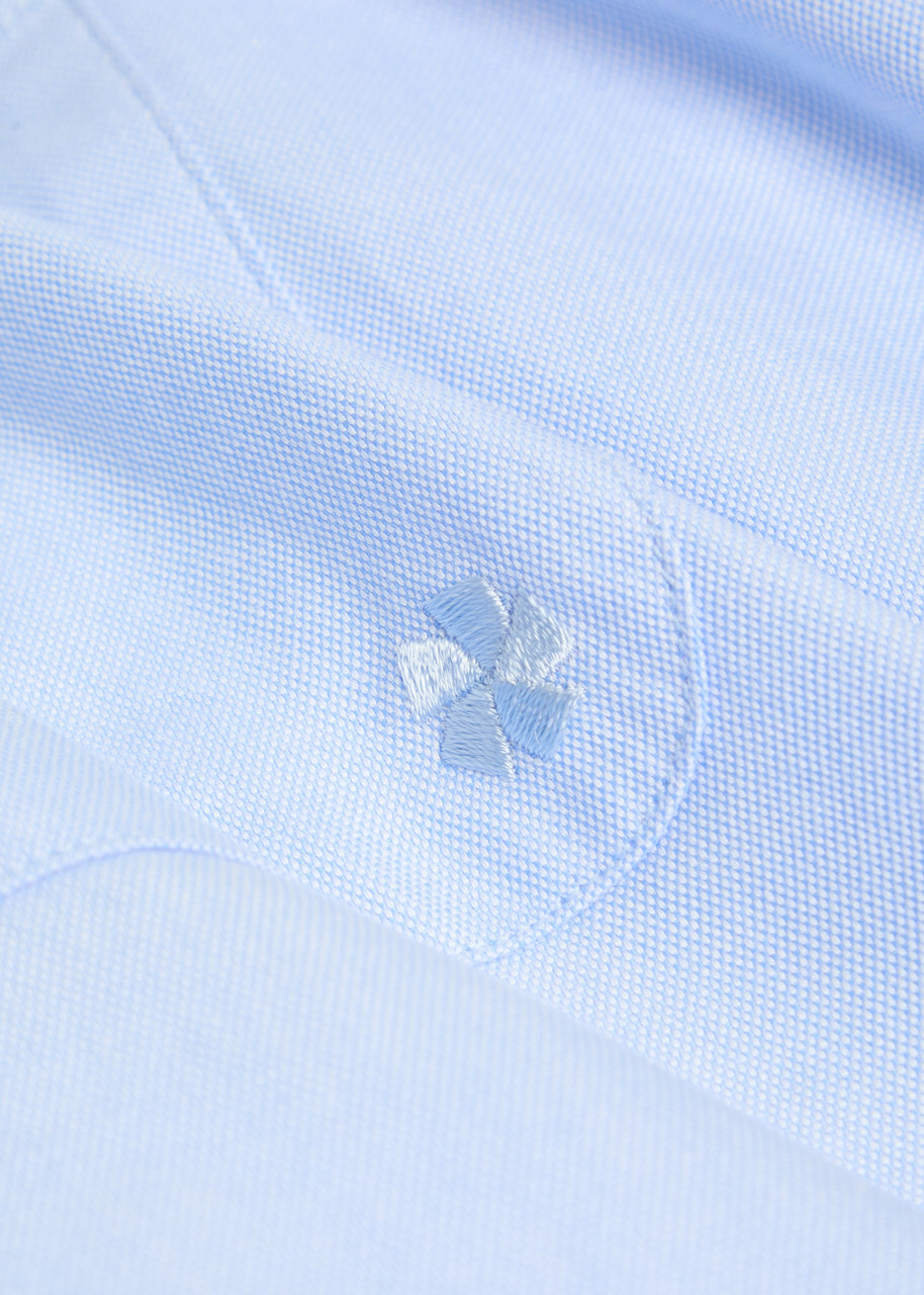 Vowels Logo-embroidery Cotton Shirt Blue