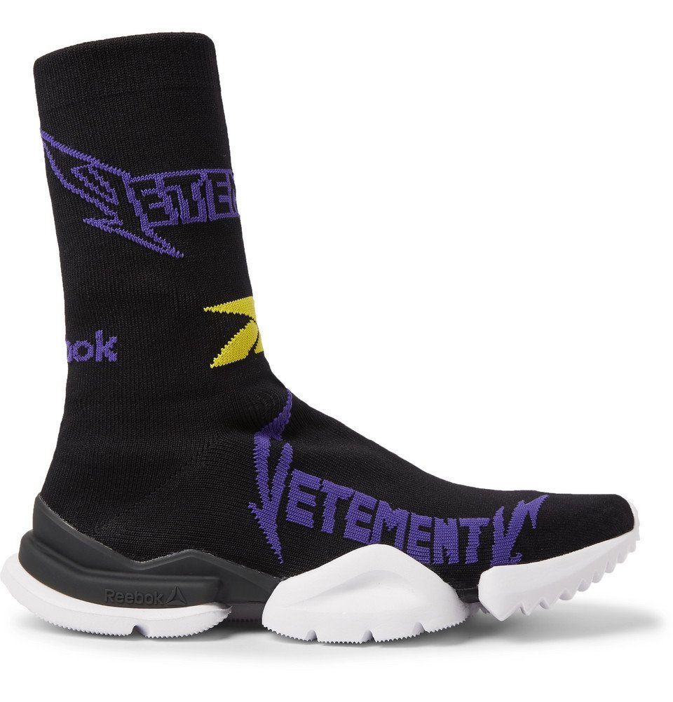 flise Ligegyldighed bakke Vetements - Reebok Sock Pump Logo-Jacquard Stretch-Knit Sneakers - Men -  Black Vetements