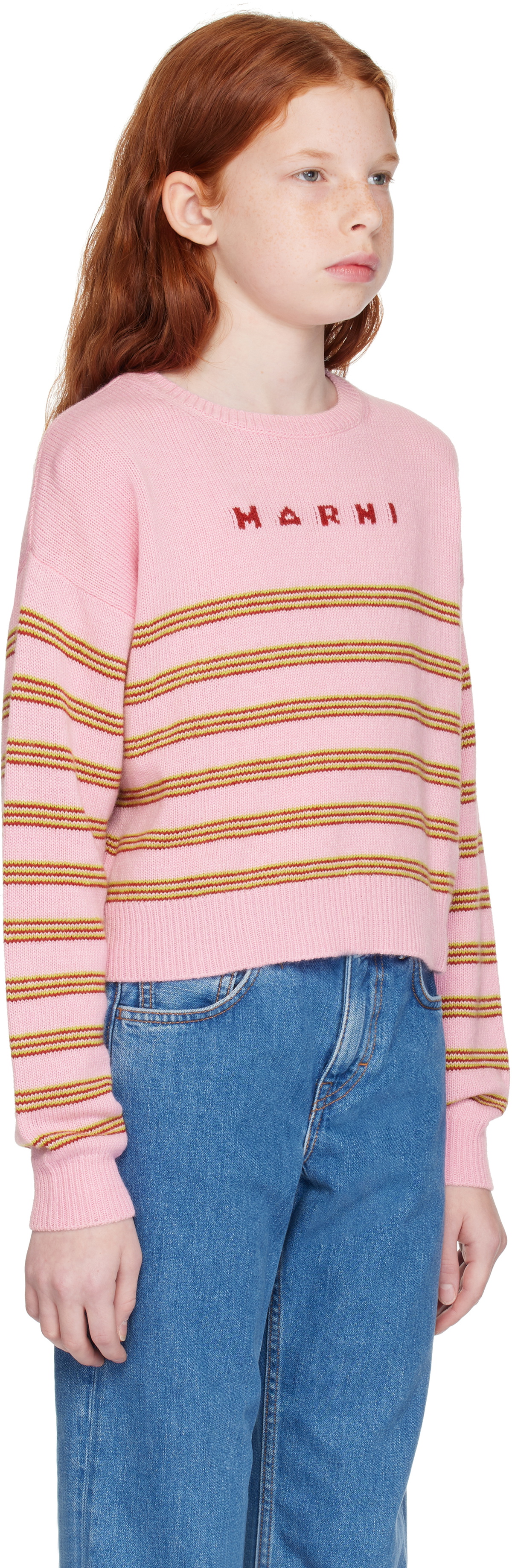 Marni Kids Pink Striped Sweater