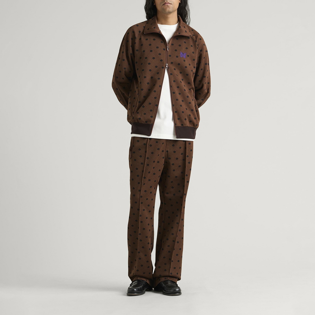 Needles Men's Poly Jacquard Track Pants in Polka Dot
