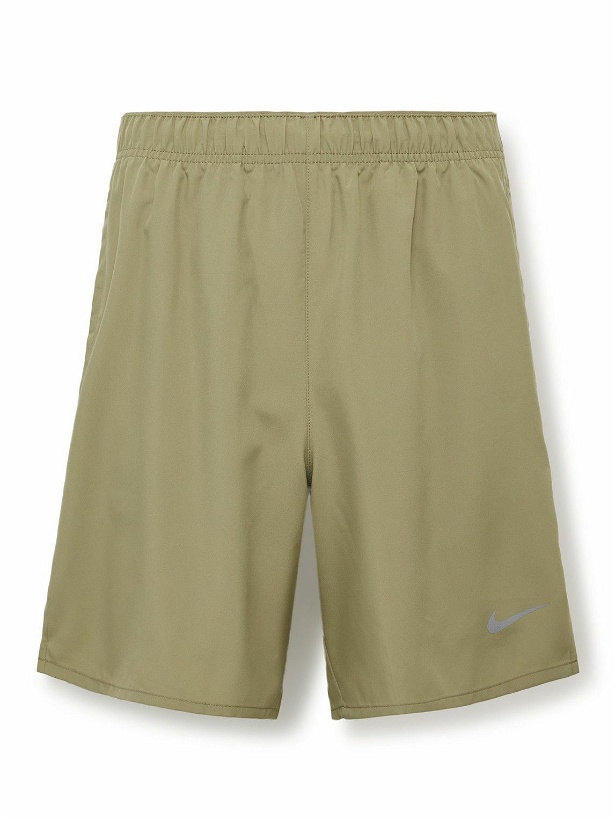 Photo: Nike Running - Challenger Straight-Leg Mesh-Panelled Dri-FIT Shorts - Green