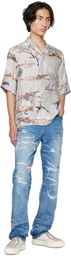 AMIRI Blue Distressed Jeans