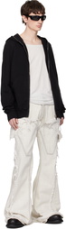 Rick Owens DRKSHDW Black Zip-Up Fleece Hoodie
