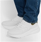 Alexander McQueen - Exaggerated-Sole Suede-Trimmed Leather Sneakers - White