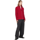 Maison Margiela Red Knit Zip-Up Sweater