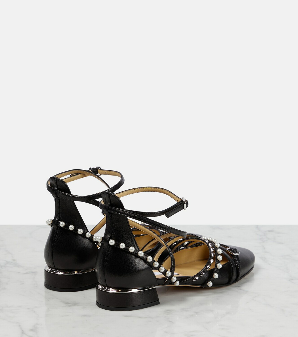 Jimmy Choo Celestia embellished leather flats Jimmy Choo