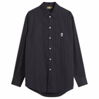 Late Checkout Men's Pinstripe Western Shirt in Navy