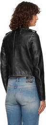 Off-White Black Vintage Lea Biker Leather Jacket
