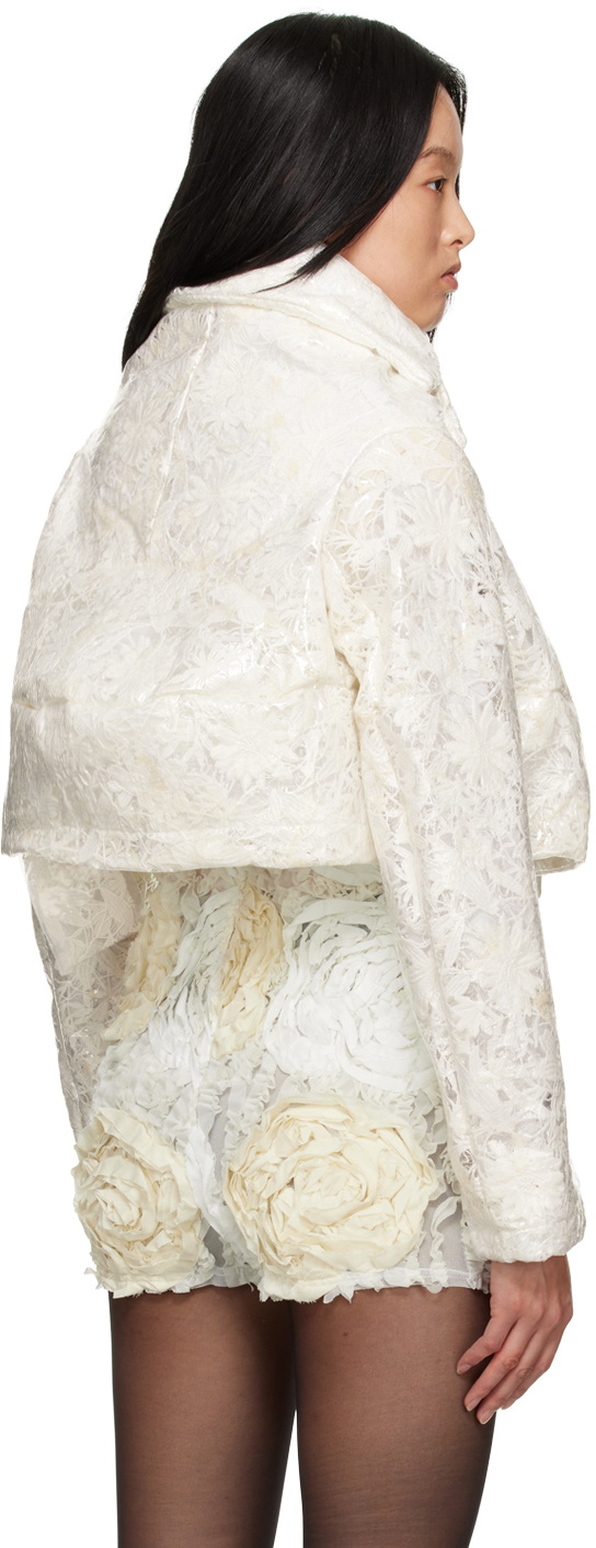 Comme des Garçons White Notched Jacket