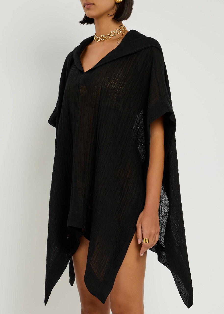 Lisa Marie Fernandez Linen-blend Beach Poncho Black
