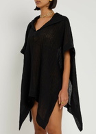 Lisa Marie Fernandez Linen-blend Beach Poncho Black