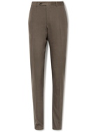 CANALI - Kei Slim-Fit Tapered Linen and Wool-Blend Suit Trousers - Brown