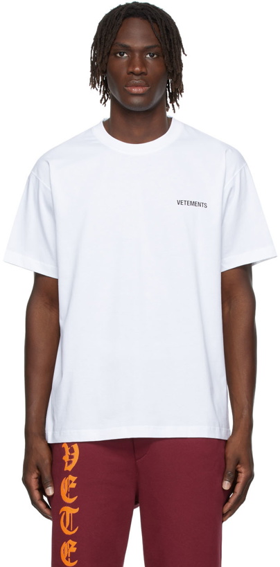 Photo: VETEMENTS SSENSE Exclusive White Logo T-Shirt