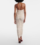Magda Butrym Floral-appliqué ruched midi dress
