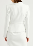 Self-portrait Belted Blazer Midi Dress White