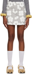 MINJUKIM Gray & White Flower Miniskirt