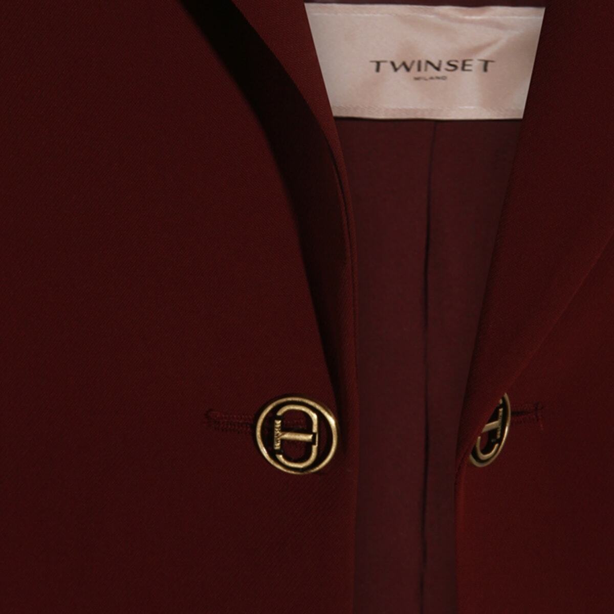TwinSet Dark Red Viscose Blazer