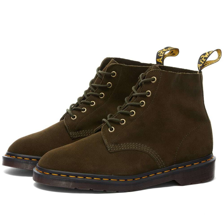 Photo: Dr. Martens Men's 101 6-Eye Boot in Olive Repello Calf Suede