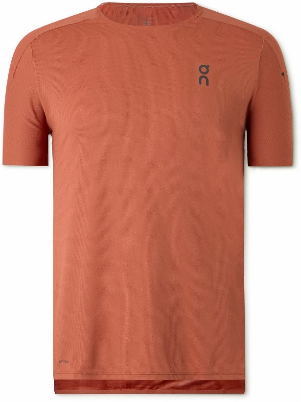Photo: ON - Performance-T Stretch Recycled-Jersey and Mesh T-Shirt - Red