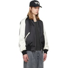 Y-3 Black Liquid Logo Satin Souvenir Jacket