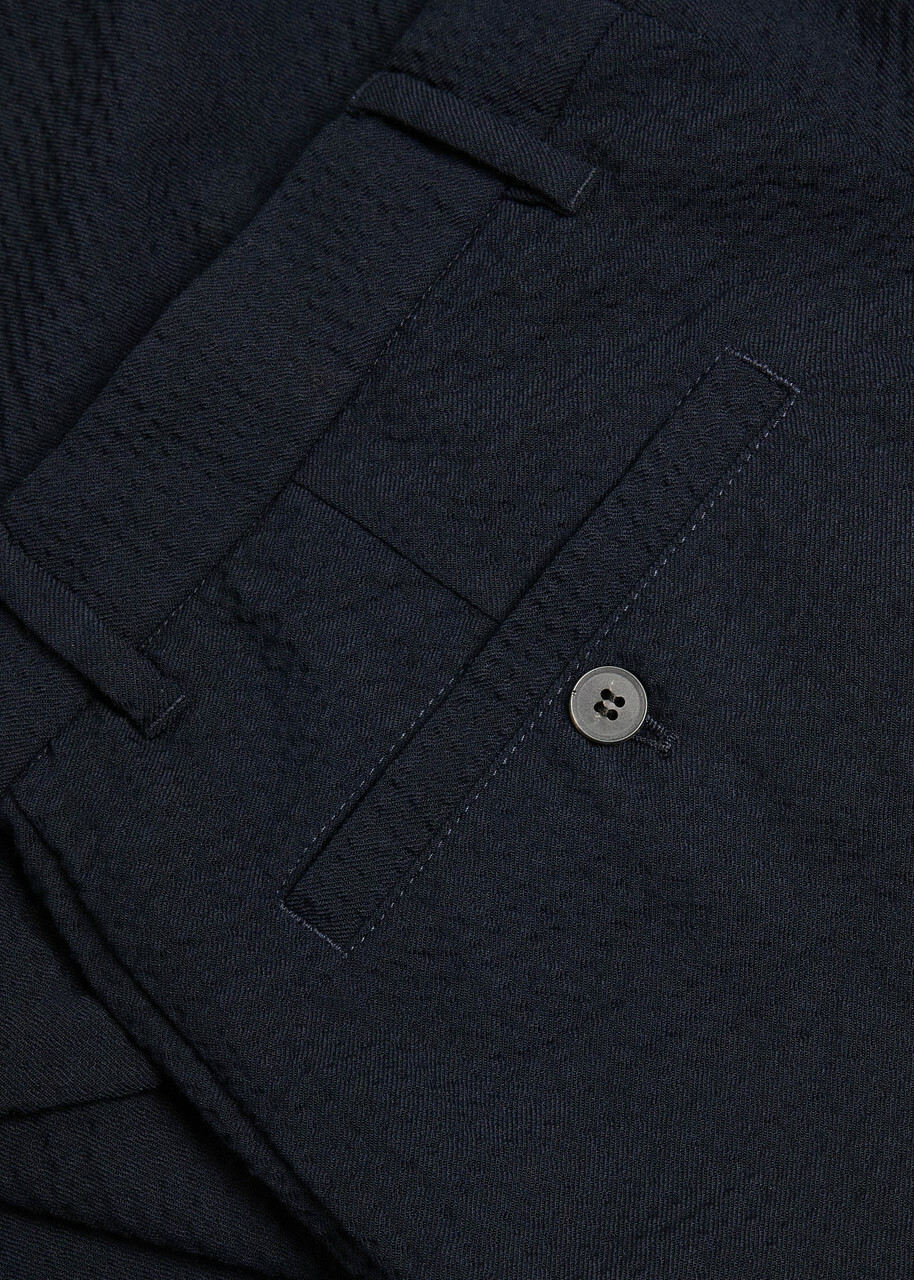 Sunspel Tapered Stretch-wool Trousers Navy
